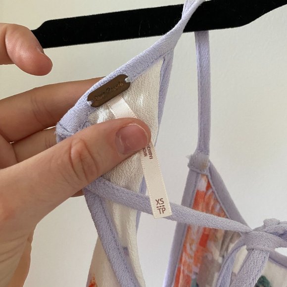 Free People Break Free Tank Top White Floral - Picture 5 of 9